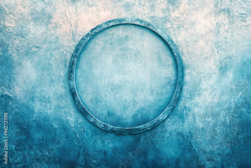 Outer Space and Aquamarine Blue Background with Circular Frame and Subtle Patterns for Text Insertion
