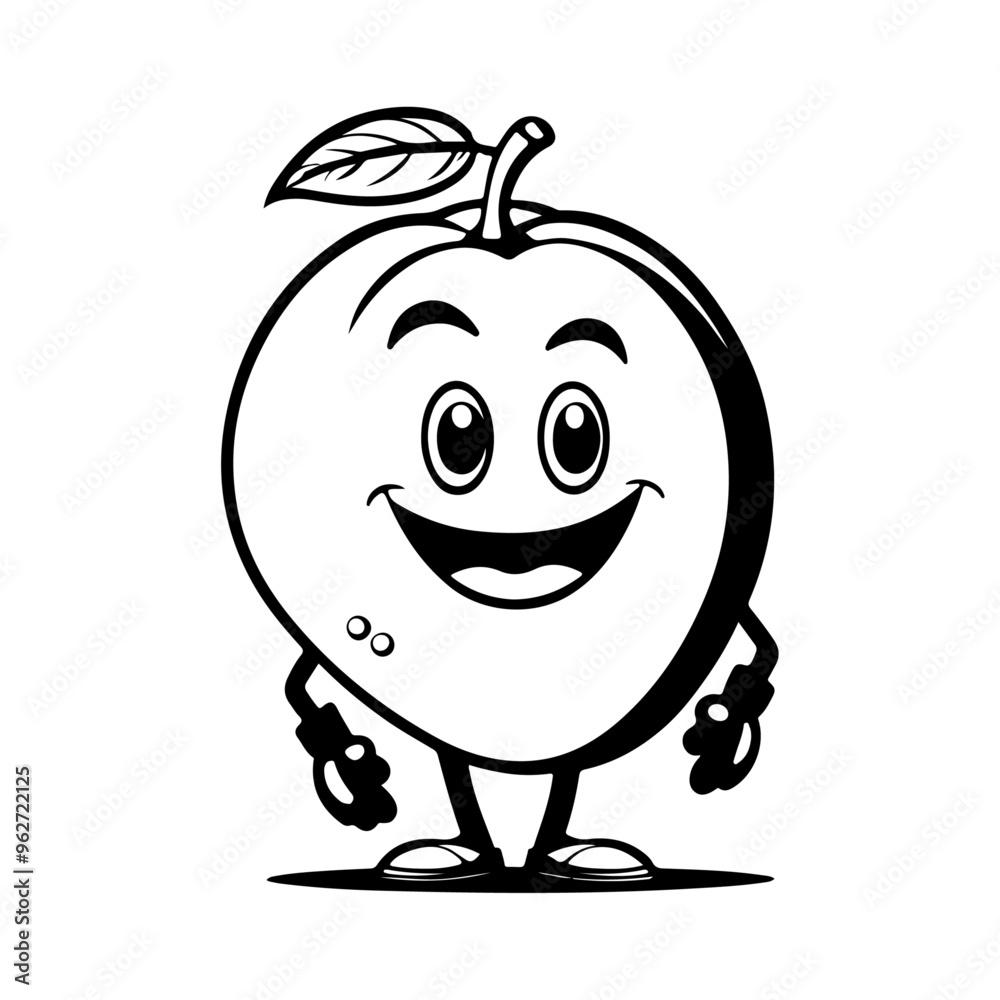 a funny Mango cartoon character, vector silhouette, isolated white background a funny Mango cartoon character, vector silhouette, isolated white background