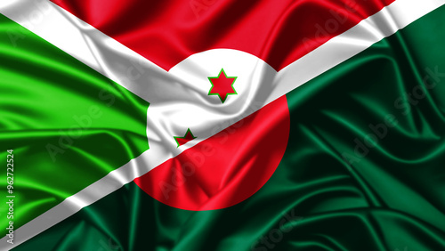 United waving flag of Burundi and Bangladesh