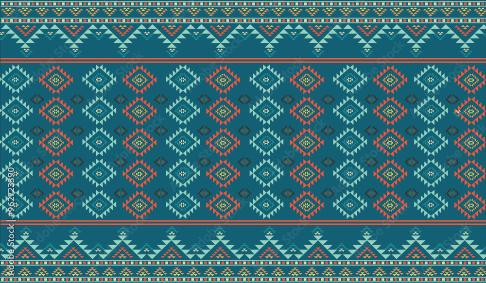 Abstract ethnic geometric pattern design for background or wallpaper,clothing,wrapping,batik,vector illustration.