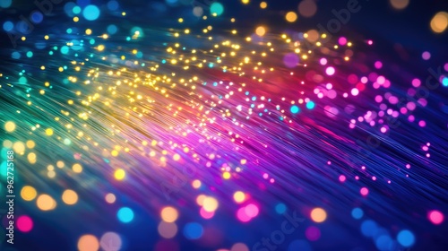 colored electric cables and led. optical fiber, intense colors, background for technology