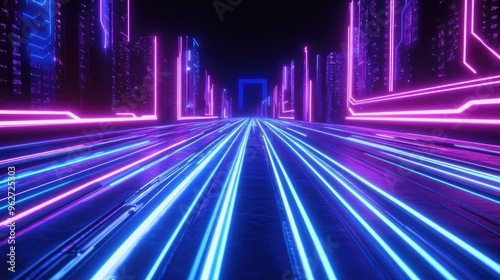 Glowing lines symbolizing AI innovation