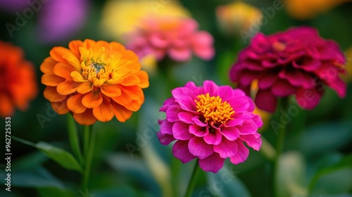 Elegant flowers blooming in vibrant hues