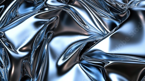 Glossy metallic surface reflecting light