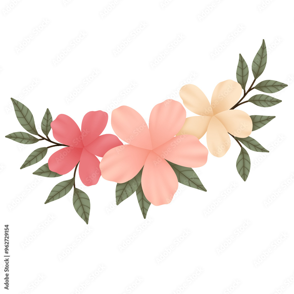Fototapeta premium Flower Bouquet, Flower Agreement Illustration 