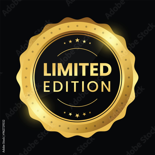 vector Limited Edition Gold label for luxury product
