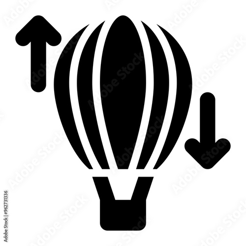 aerostatics, science, air balloon, ballooning, physics, air pressure solid or glyph icon