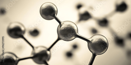 Molecule structure with atoms connected by lines photo