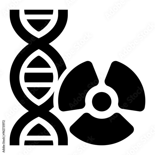 radiobiology, radiation, radioactive, science, biology, genetics solid or glyph icon