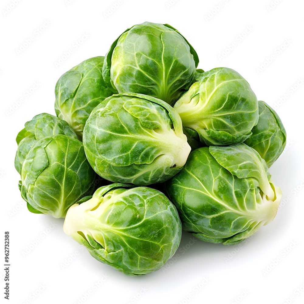 Fototapeta premium Perfectly Roasted Brussels Sprouts on White Background