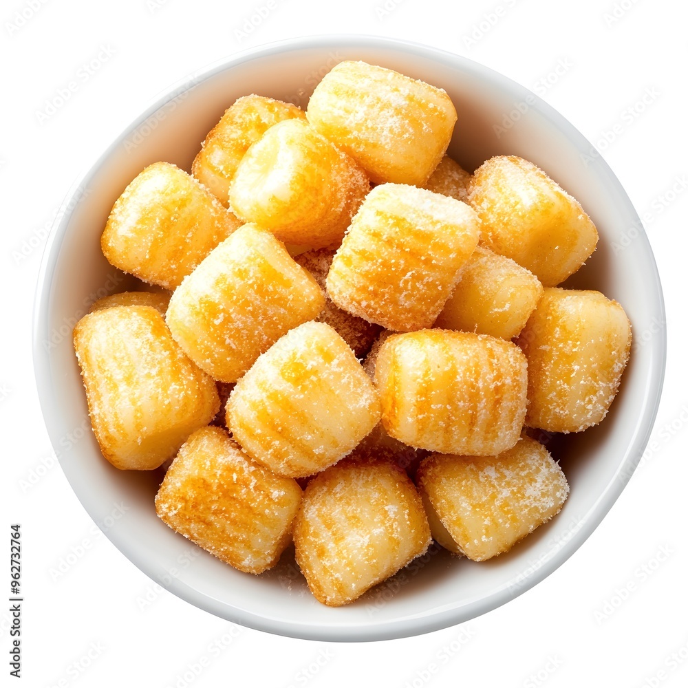 Perfectly Crafted Gnocchi Dumplings Isolated on Pristine White Background