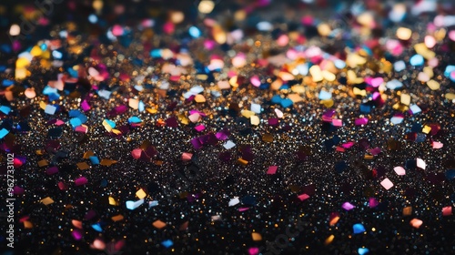 Wallpaper Mural 'confetti gradient gold glitter Black texture background Galaxy abstract bright card celebrate celebration christmas colourful dark decoration dust gift glistering grai' Torontodigital.ca