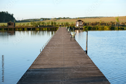 Wallpaper Mural a floating pier or bridge for crossing a lake and fishing from the pier Torontodigital.ca