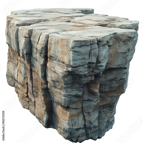 Realistic rock formation suitable for natural scenery, landscaping, or outdoor adventure themes. photo