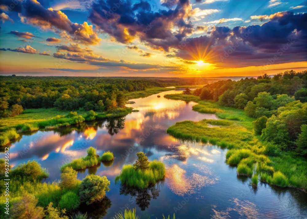 Stunning Photograph Of The North Star Nature Preserve At Sunset, Showcasing Its Lush Greenery, Tranquil Waters, And Abundant Wildlife Stunning Photograph Of The North Star Nature Preserve At Sunset, Showcasing Its Lush Greenery, Tranquil Waters, And Abundant Wildlife