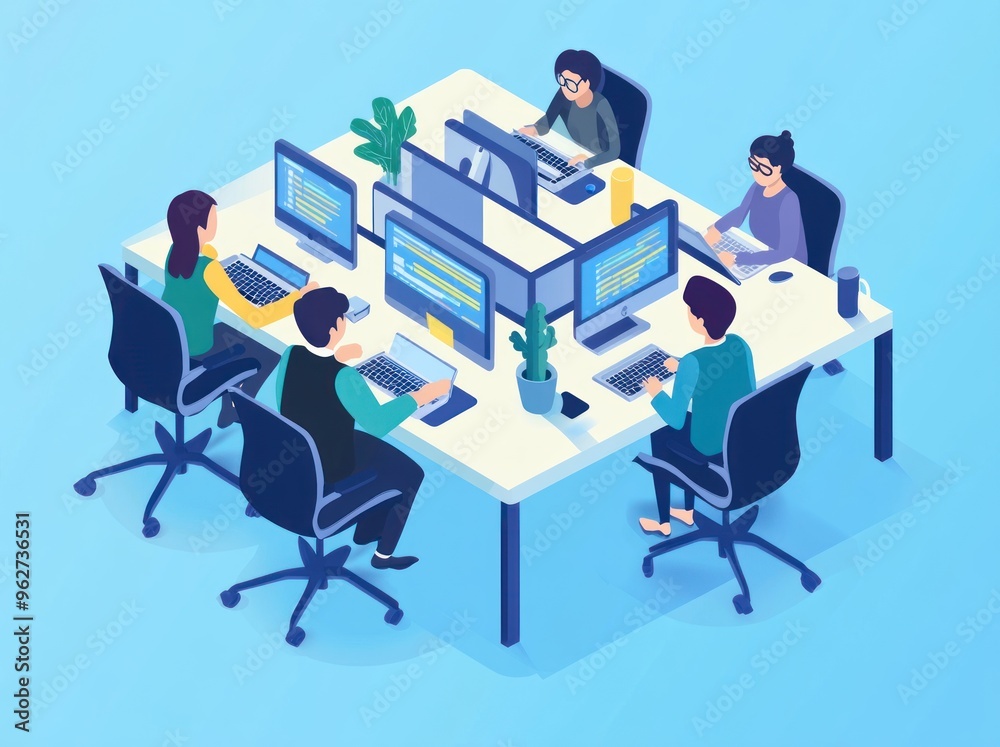 Team of Developers Working on a Project
