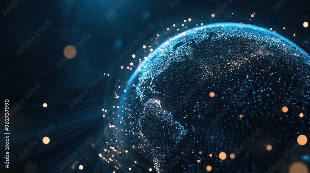 Obraz premium Abstract technology background. Global business and communication concept