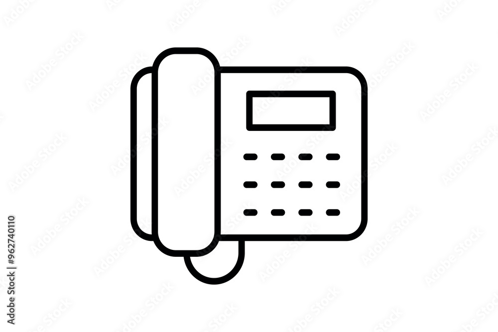 Line drawing of a phone icon Line drawing of a phone icon