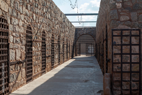 Yuma Territorial Prison rock walls and iron gates