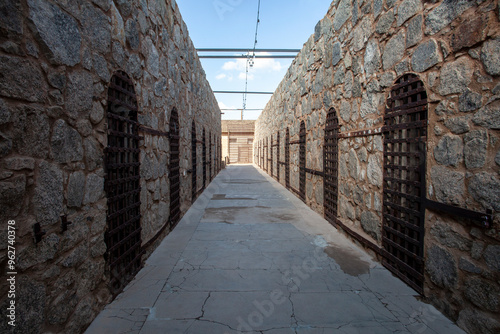 Yuma Territorial Prison rock walls and iron gates