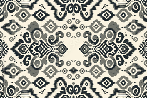 Ethnic abstract ikat art. Seamless pattern in tribal, folk embroidery, and Mexican style. Aztec geometric art ornament print.Design for carpet, wallpaper, clothing, wrapping, fabric, cover, textile