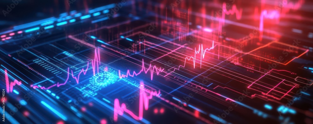 Abnormal heartbeat monitoring, glowing holographic ECG, futuristic medical diagnostics, AI-driven data Abnormal heartbeat monitoring, glowing holographic ECG, futuristic medical diagnostics, AI-driven data