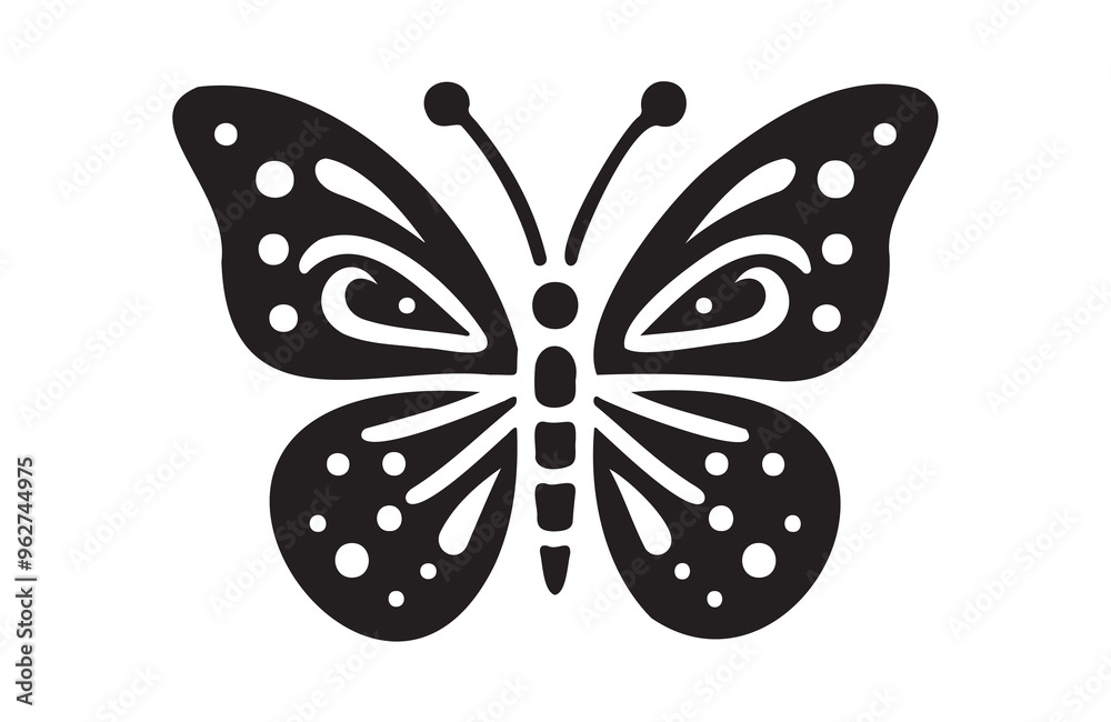 Butterfly icon of a silhouette vector Butterfly icon of a silhouette vector