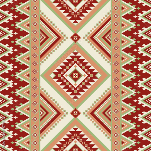 Geometric Ethnic pattern,Native American,Navajo,Seamless Pattern traditional,Embroidery,Design for background,Vector.