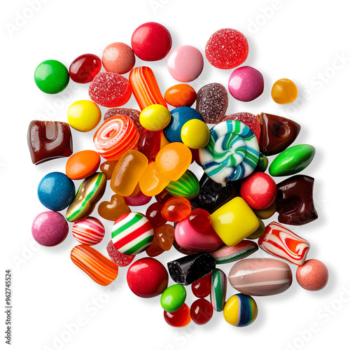 Colorful Assortment of Candies and Sweets on a transparent background photo