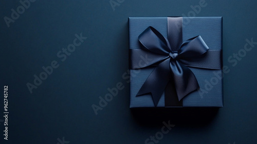 Elegant gift box with ribbon on dark background, perfect for special occasions.