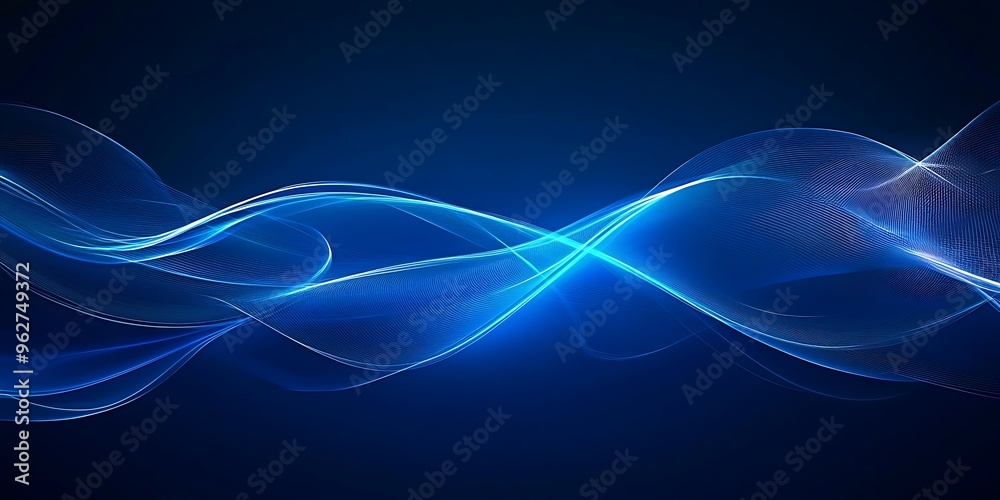 Blue abstract background for design with smooth lines and waves on dark blue background Blue abstract background for design with smooth lines and waves on dark blue background