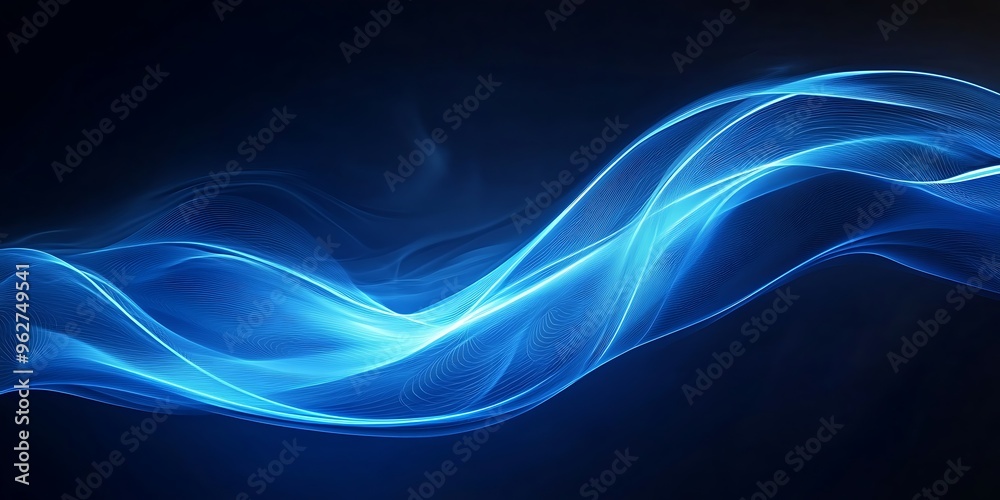 Blue abstract background for design with smooth lines and waves on dark blue background Blue abstract background for design with smooth lines and waves on dark blue background