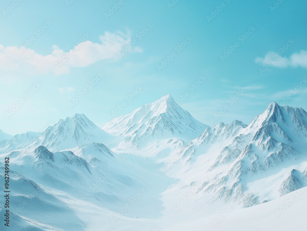 Obraz premium A high quality snowy landscape of a peaceful countryside with rolling hills, white snow