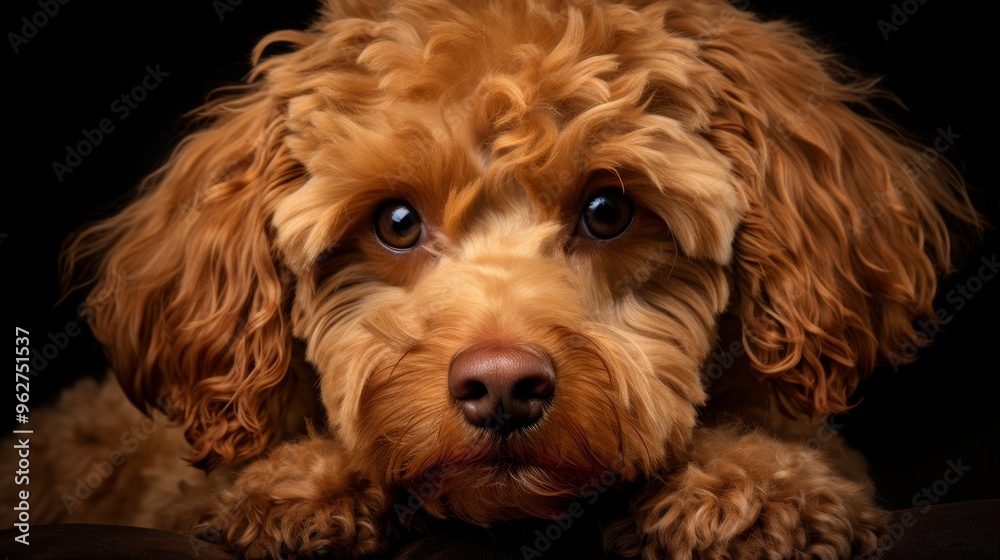 Adorable poodle puppy poses cutely in a professional studio setting with soft lighting Adorable poodle puppy poses cutely in a professional studio setting with soft lighting