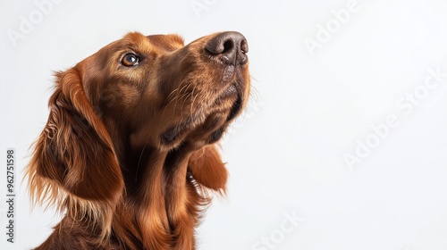 Naklejka Close up portrait of a red setter dog. AI Generated
