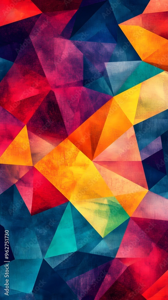 Abstract Geometric Illustration with Vibrant Colors and Textured Surface Abstract Geometric Illustration with Vibrant Colors and Textured Surface