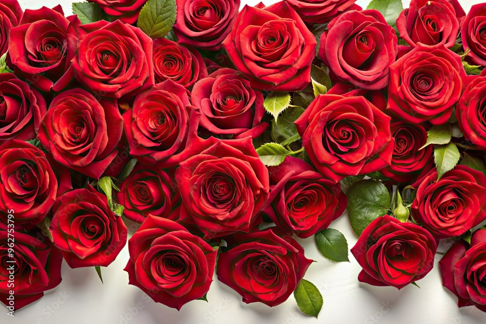 Vibrant, Velvety Red Roses Cascade Across A Delicate White Background, Creating An Opulent And Romantic Wallpaper Design. Vibrant, Velvety Red Roses Cascade Across A Delicate White Background, Creating An Opulent And Romantic Wallpaper Design.