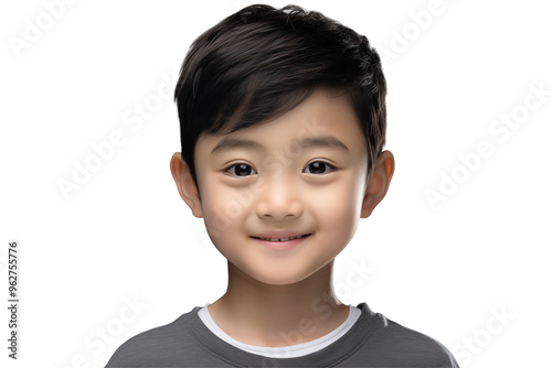 Young asian boy smiling on transparent background. PNG cut out. Vector. Childhood themes. Asian boy. Chinese boy. Japan boy. Image for graphic designer. Image for flyers.