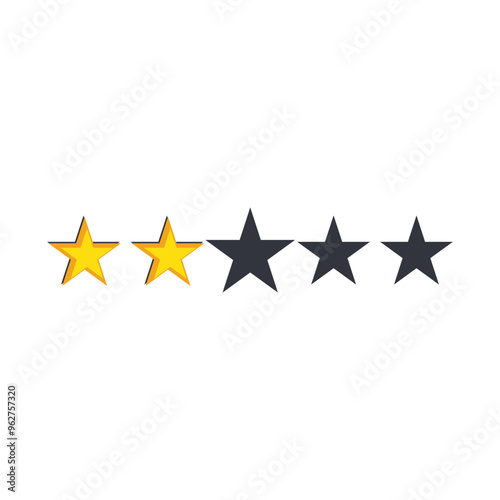 Two Rating Star Template Icon