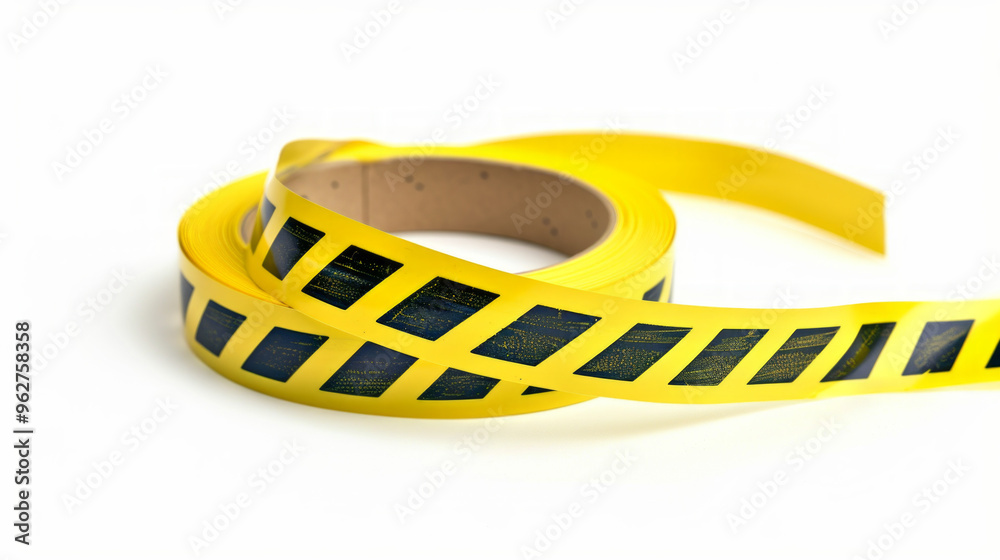 Caution Tape: Tape for marking off hazardous areas or restricting access isolated on white background Caution Tape: Tape for marking off hazardous areas or restricting access isolated on white background