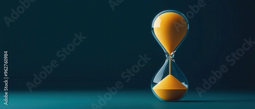 Hourglass with sand shaping into a lightbulb at the bottom, symbolizing innovationdriven updates, hourglass lightbulb formation, business strategy photo