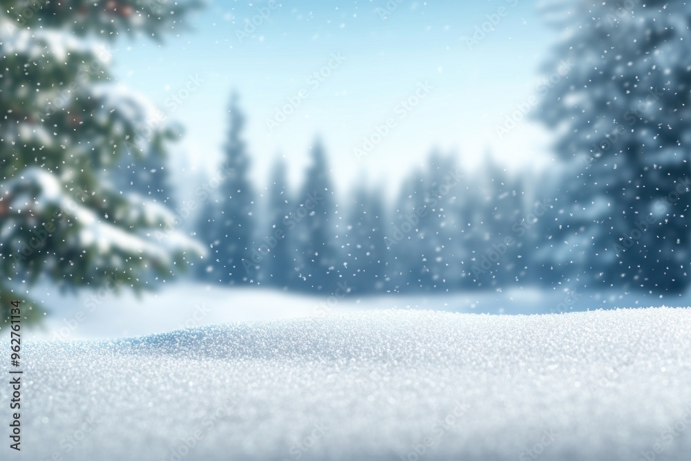 Naklejka premium Winter Wonderland - A Snowy Forest Scene