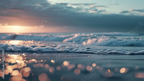 Blurred Ocean and Beach Background: Relaxing and Calming Atmosphere