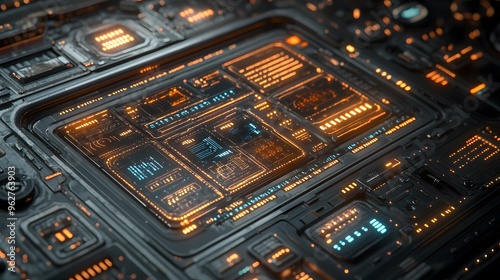 Futuristic Technology Interface 3D Illustration