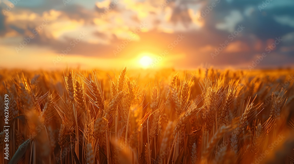 Wheat Field Sunset Photography - Golden Hour Landscape Wheat Field Sunset Photography - Golden Hour Landscape