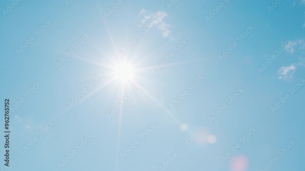 Summer sun flare with blue sky Summer sun flare with blue sky