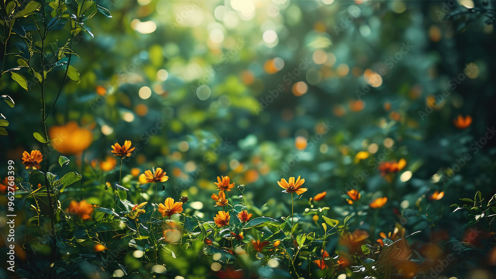 Green Garden Background with Bokeh Effect: A Natural and Magical Touch Green Garden Background with Bokeh Effect: A Natural and Magical Touch