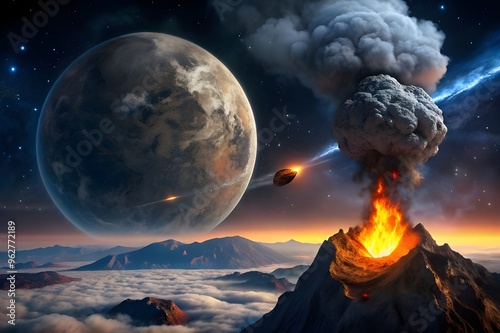 earth and moon