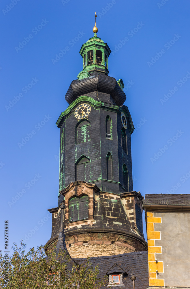 Tower of the historic city palace in Weimar, Germany