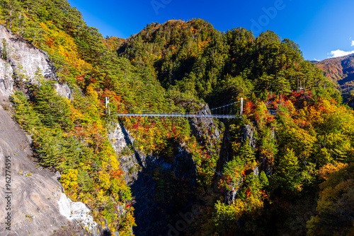 Autumn leaves at Setoai Valley in Nikko City photo